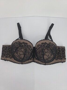 Torrid Curve 42B Black Lace Push Up Bra Convertible Strapless Underwire NWOT